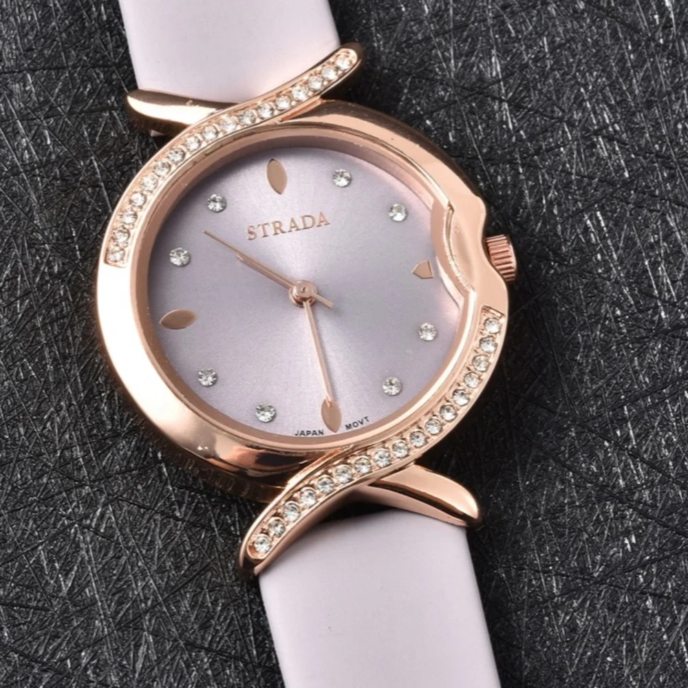 Purple Watch with White Austrian Crystals